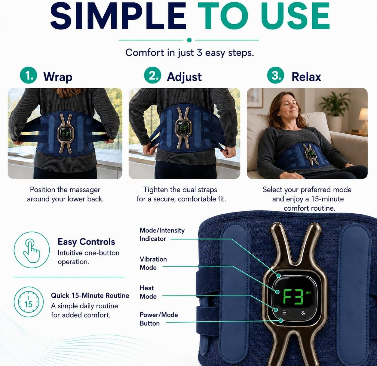 RejuvaCare Triple Method Back Massager